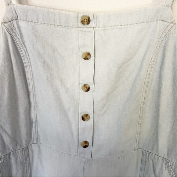 Old Navy Chambray Cami Jumpsuit Blue Wide Leg Cropped Spring Summer Size XXL - Picture 4 of 13
